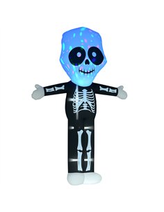 HOMCOM 3m Halloween Inflatable Skeleton Ghost Decoration, LED Lighted for Home Indoor Outdoor Garden Lawn Decoration Party Prop