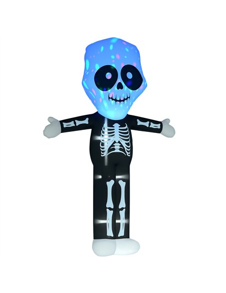 HOMCOM 3m Halloween Inflatable Skeleton Ghost Decoration, LED Lighted for Home Indoor Outdoor Garden Lawn Decoration Party Prop - pic 210105 | FastDaddyshop