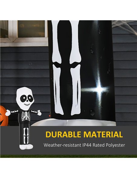 HOMCOM 3m Halloween Inflatable Skeleton Ghost Decoration, LED Lighted for Home Indoor Outdoor Garden Lawn Decoration Party Prop - pic 210109 | FastDaddyshop