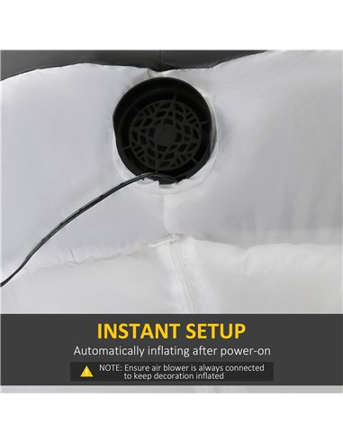 HOMCOM 3m Halloween Inflatable Skeleton Ghost Decoration, LED Lighted for Home Indoor Outdoor Garden Lawn Decoration Party Prop