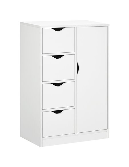 HOMCOM Freestanding Bathroom Cabinet with 4 Drawers, White - pic 21012 | FastDaddyshop