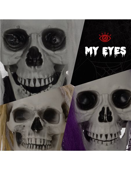 HOMCOM Set of 3 Hanging Skeleton Halloween Decorations, Scary Flying Ghost for Garden, Party, 90/110/170cm - pic 210189 | FastDaddyshop