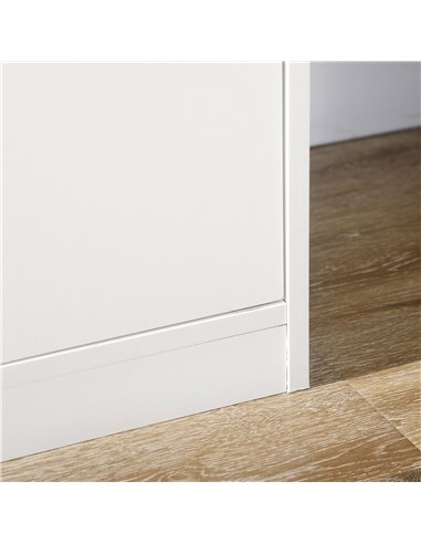 HOMCOM Bathroom Cabinet, Freestanding Storage Cabinet with 4 Drawers, Door Cupboard for Living Room, Kitchen, Bedroom, White
