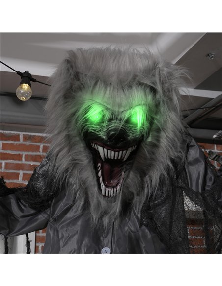 HOMCOM 6'8" Skeleton Werewolf Halloween Animatronic, with Glowing Eyes - pic 210203 | FastDaddyshop