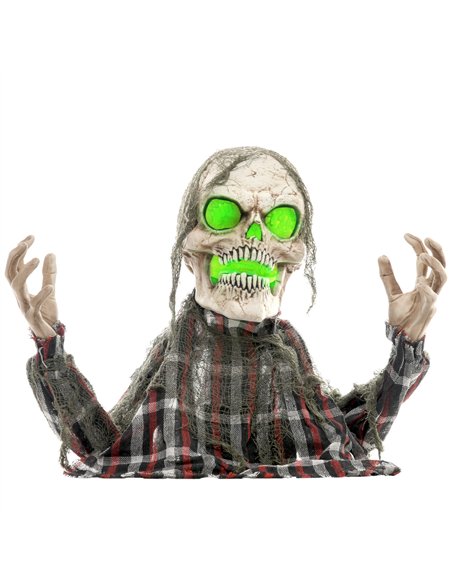 HOMCOM 70cm Groundbreaker Skeleton Halloween Animatronic, with Glowing Eyes - pic 210213 | FastDaddyshop