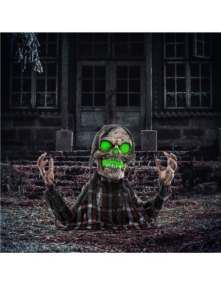 HOMCOM 70cm Groundbreaker Skeleton Halloween Animatronic, with Glowing Eyes - pic 210214 | FastDaddyshop