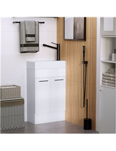 Kleankin Under Sink Bathroom Vanity Unit with Ceramic Basin, White 2