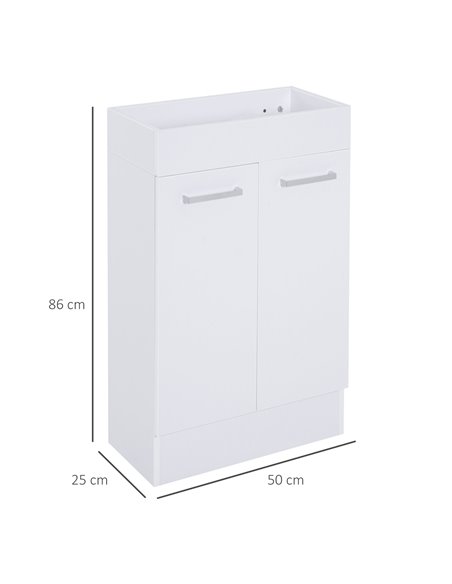 Kleankin Under Sink Bathroom Vanity Unit with Ceramic Basin, White - pic 21023 | FastDaddyshop