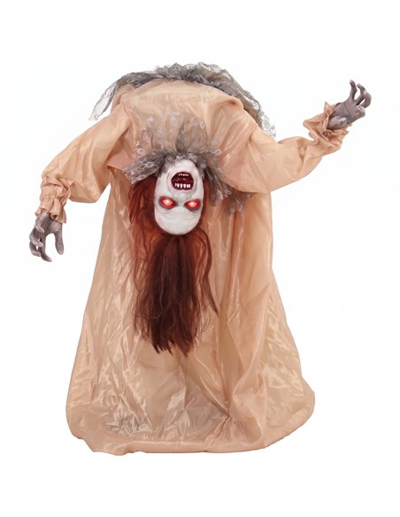 HOMCOM Animated Halloween Ghost, Halloween Animatronics with Creepy Screams, Glowing Eyes, Sound/Touch Activated - pic 210231 | FastDaddyshop