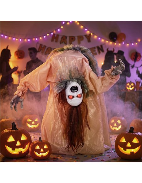 HOMCOM Animated Halloween Ghost, Halloween Animatronics with Creepy Screams, Glowing Eyes, Sound/Touch Activated - pic 210238 | FastDaddyshop