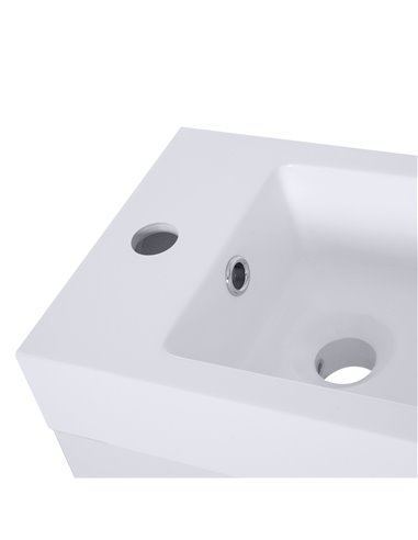 kleankin Under Sink Bathroom Vanity Unit Ceramic Basin Sink Cloakroom Storage Cabinet Home Furniture