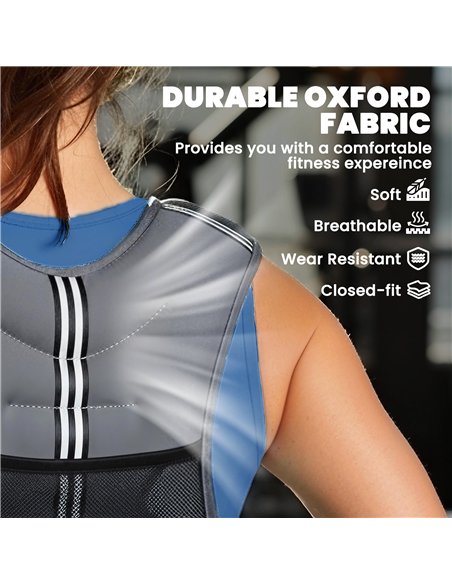 HOMCOM 10KG Weighted Vest, Running Weight Vest with Adjustable Strap, Convenient Pocket and Reflective Strips for Men and Women - pic 210270 | FastDaddyshop