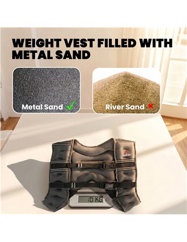 HOMCOM 10KG Weighted Vest, Running Weight Vest with Adjustable Strap, Convenient Pocket and Reflective Strips for Men and Women
