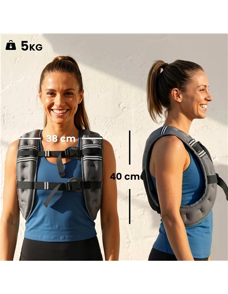 HOMCOM 5KG Weighted Vest, Running Weight Vest with Adjustable Strap, Convenient Pocket and Reflective Strips for Men and Women - pic 210278 | FastDaddyshop