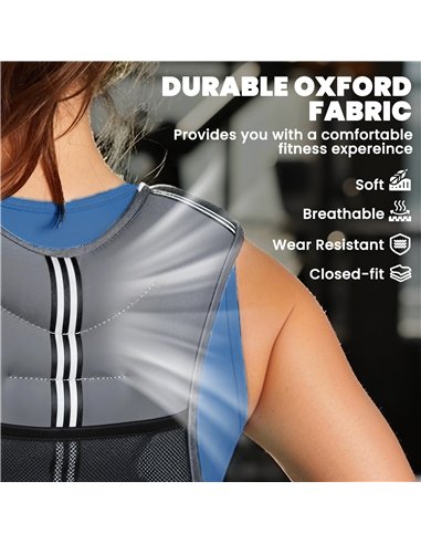 HOMCOM 5KG Weighted Vest, Running Weight Vest with Adjustable Strap, Convenient Pocket and Reflective Strips for Men and Women