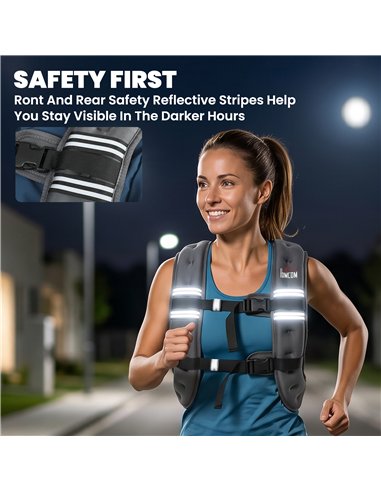 HOMCOM 5KG Weighted Vest, Running Weight Vest with Adjustable Strap, Convenient Pocket and Reflective Strips for Men and Women