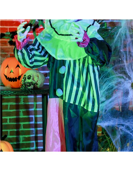 HOMCOM 5'6" Scary Laughing Clown Halloween Animatronic, with Glowing Eyes - pic 210293 | FastDaddyshop