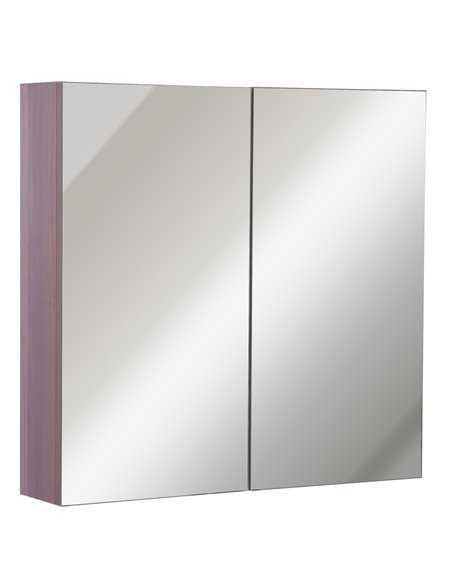 Kleankin Wall Mounted Double Door Bathroom Mirror Cabinet, Light Walnut - pic 21030 | FastDaddyshop