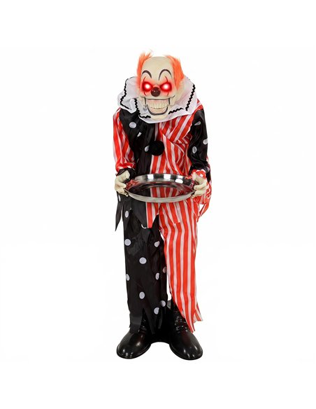 HOMCOM Animated Clown Halloween Decoration, Scary Halloween Animatronics Decor with Sound Touch Activated - pic 210312 | FastDaddyshop