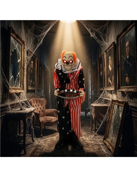 HOMCOM Animated Clown Halloween Decoration, Scary Halloween Animatronics Decor with Sound Touch Activated - pic 210319 | FastDaddyshop