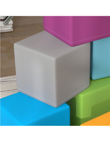 HOMCOM 12 PCs Soft Play Blocks, Soft Foam Toy, Building and Stacking Blocks for Kids, Grey