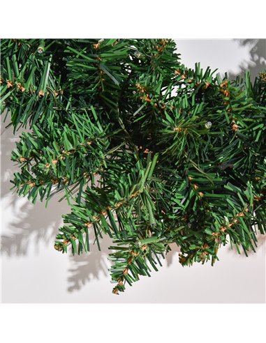 HOMCOM 55CM Pre-lit Christmas Wreath with 50 Warm White LED Ideal Xmas Artificial Door Decoration