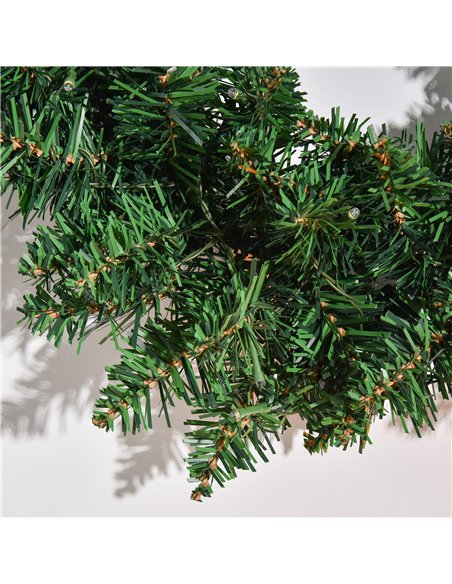HOMCOM 55CM Pre-lit Christmas Wreath with 50 Warm White LED Ideal Xmas Artificial Door Decoration - pic 210365 | FastDaddyshop