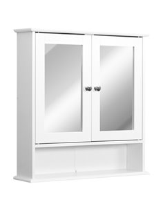 Kleankin Wall Mounted Bathroom Cabinet with Mirror Door, White