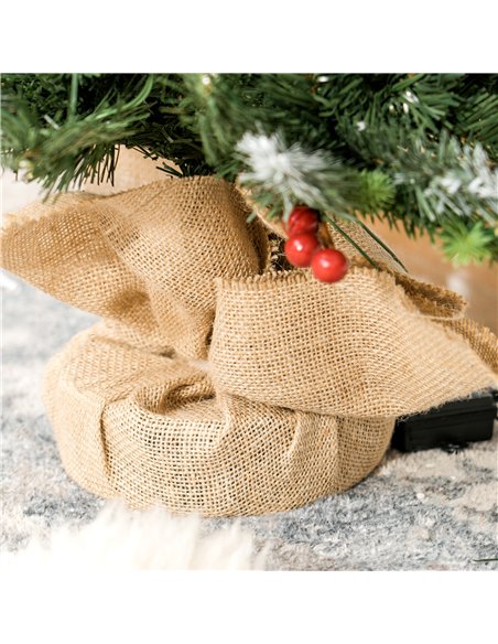 HOMCOM Set of Two 3ft Christmas Trees, with Lights, Berries and Pinecones - pic 210392 | FastDaddyshop