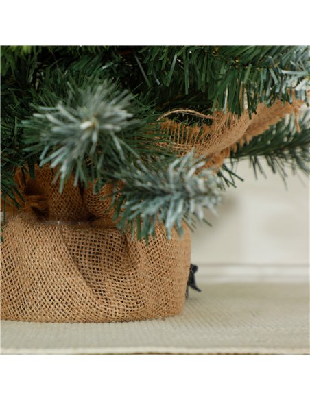 HOMCOM Set of Two 2ft Christmas Trees, with Lights, Berries and Pinecones - pic 210401 | FastDaddyshop