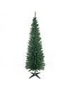 HOMCOM 6ft Unlit Artificial Christmas Tree, Pencil Slim Xmas Tree with Solid Stand and Realistic Branches, Green