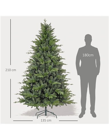 HOMCOM 5 Ft Snow Flocked Artificial Christmas Tree Xmas Pine Tree with Realistic Branches, Auto Open and Steel Base, Green