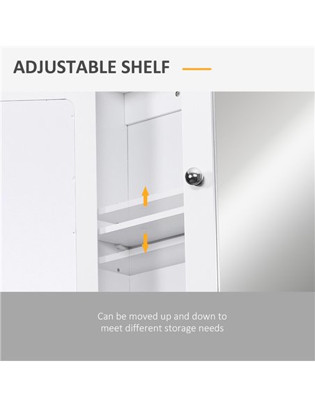 Kleankin Wall Mounted Bathroom Cabinet with Mirror Door, White - pic 21044 | FastDaddyshop