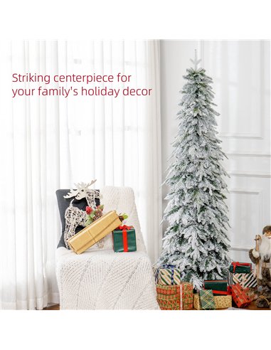 HOMCOM 6ft Snow-Covered Unlit Artificial Christmas Tree