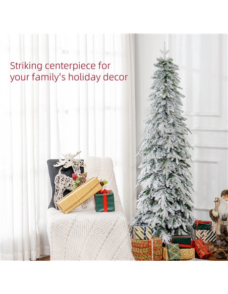 HOMCOM 6ft Snow-Covered Unlit Artificial Christmas Tree - pic 210441 | FastDaddyshop
