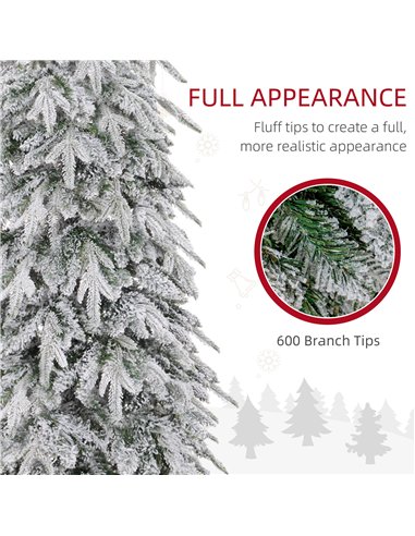 HOMCOM 6ft Snow-Covered Unlit Artificial Christmas Tree