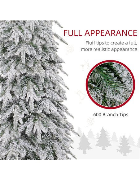 HOMCOM 6ft Snow-Covered Unlit Artificial Christmas Tree - pic 210442 | FastDaddyshop