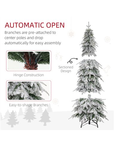 HOMCOM 6ft Snow-Covered Unlit Artificial Christmas Tree
