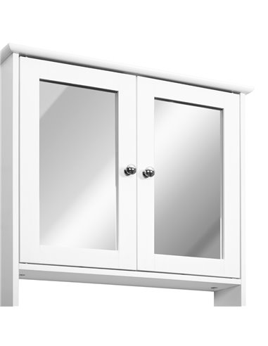 Kleankin Wall Mounted Bathroom Cabinet with Mirror Door, White