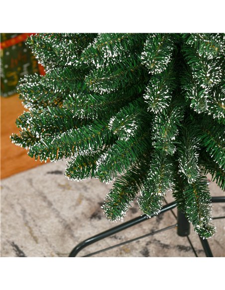 HOMCOM 7.5FT Artificial Snow Dipped Christmas Tree Xmas Pencil Tree Holiday Home Indoor Decoration with Foldable Black Stand, Gr - pic 210482 | FastDaddyshop