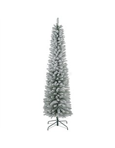 HOMCOM 7ft Artificial Snowy Pencil Christmas Tree - White