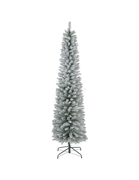 HOMCOM 7ft Artificial Snowy Pencil Christmas Tree - White - pic 210483 | FastDaddyshop