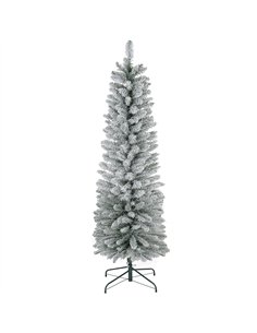 HOMCOM 6ft Artificial Snowy Pencil Christmas Tree - White