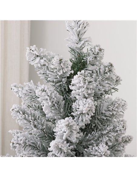 HOMCOM 6ft Artificial Snowy Pencil Christmas Tree - White - pic 210500 | FastDaddyshop