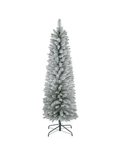 HOMCOM 5ft Artificial Snowy Pencil Christmas Tree - White