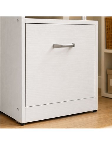 HOMCOM Computer Desk with Drawer Shelves CPU Storage Rack White