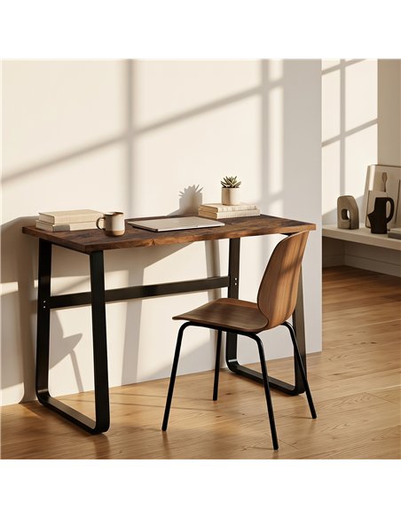 HOMCOM Industrial Writing Desk With Metal Legs, 100 x 58 x 74.5cm, Rustic Brown and Black - pic 210533 | FastDaddyshop