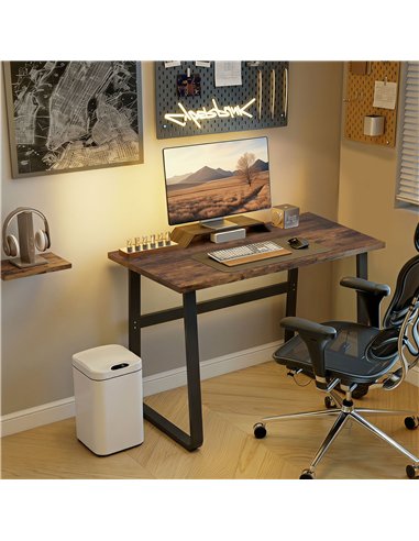 HOMCOM Industrial Writing Desk With Metal Legs, 100 x 58 x 74.5cm, Rustic Brown and Black
