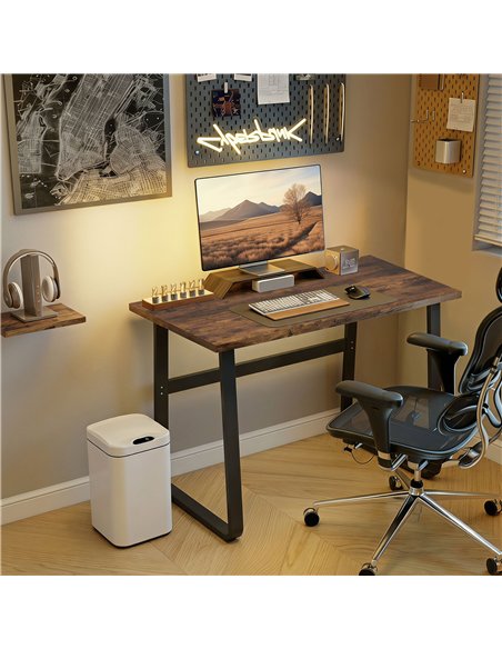 HOMCOM Industrial Writing Desk With Metal Legs, 100 x 58 x 74.5cm, Rustic Brown and Black - pic 210534 | FastDaddyshop