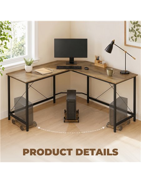 HOMCOM Corner L-Shape Computer Desk PC Workstation Writing Gaming Table Home Office - pic 210543 | FastDaddyshop